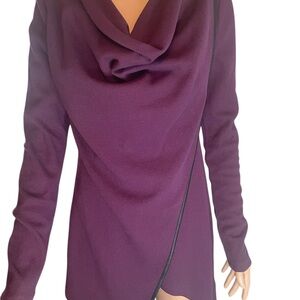 Andrew Marc Deep Purple draped neck top M